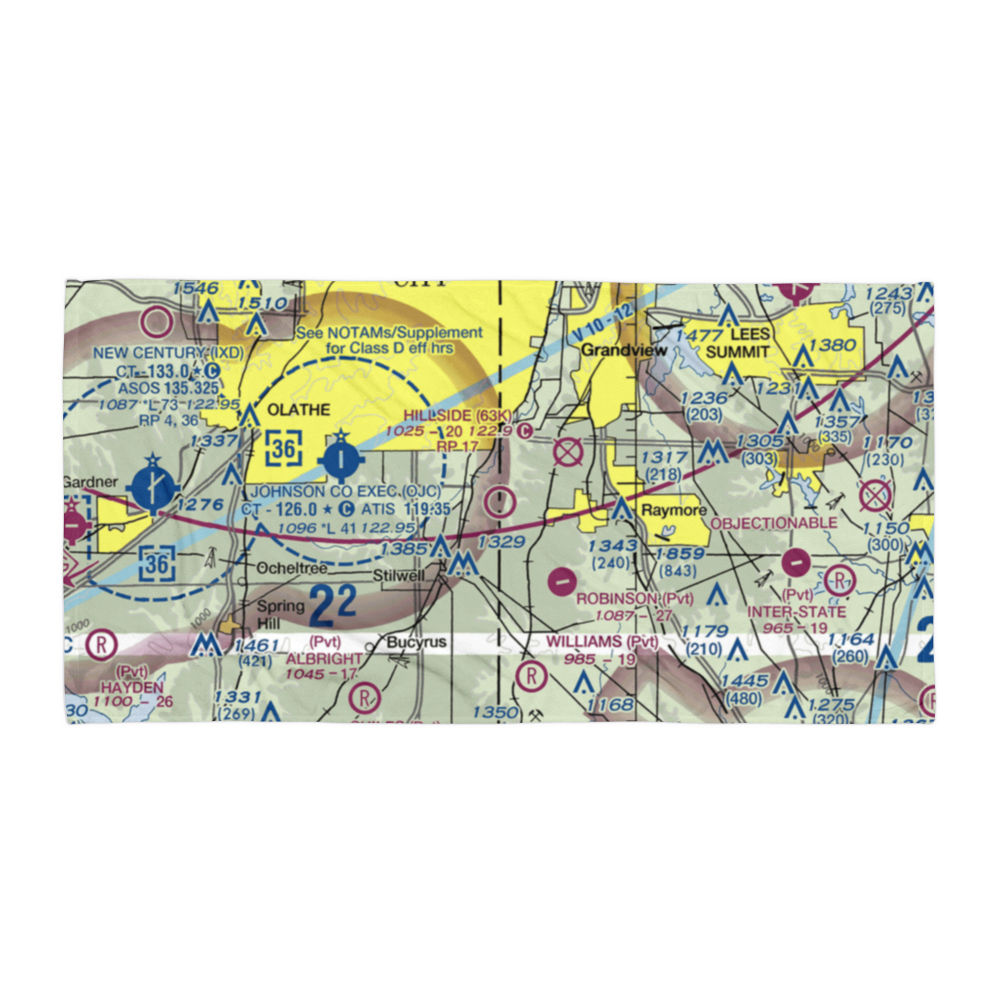 Hillside Airport (63K) VFR Sectional Towel 