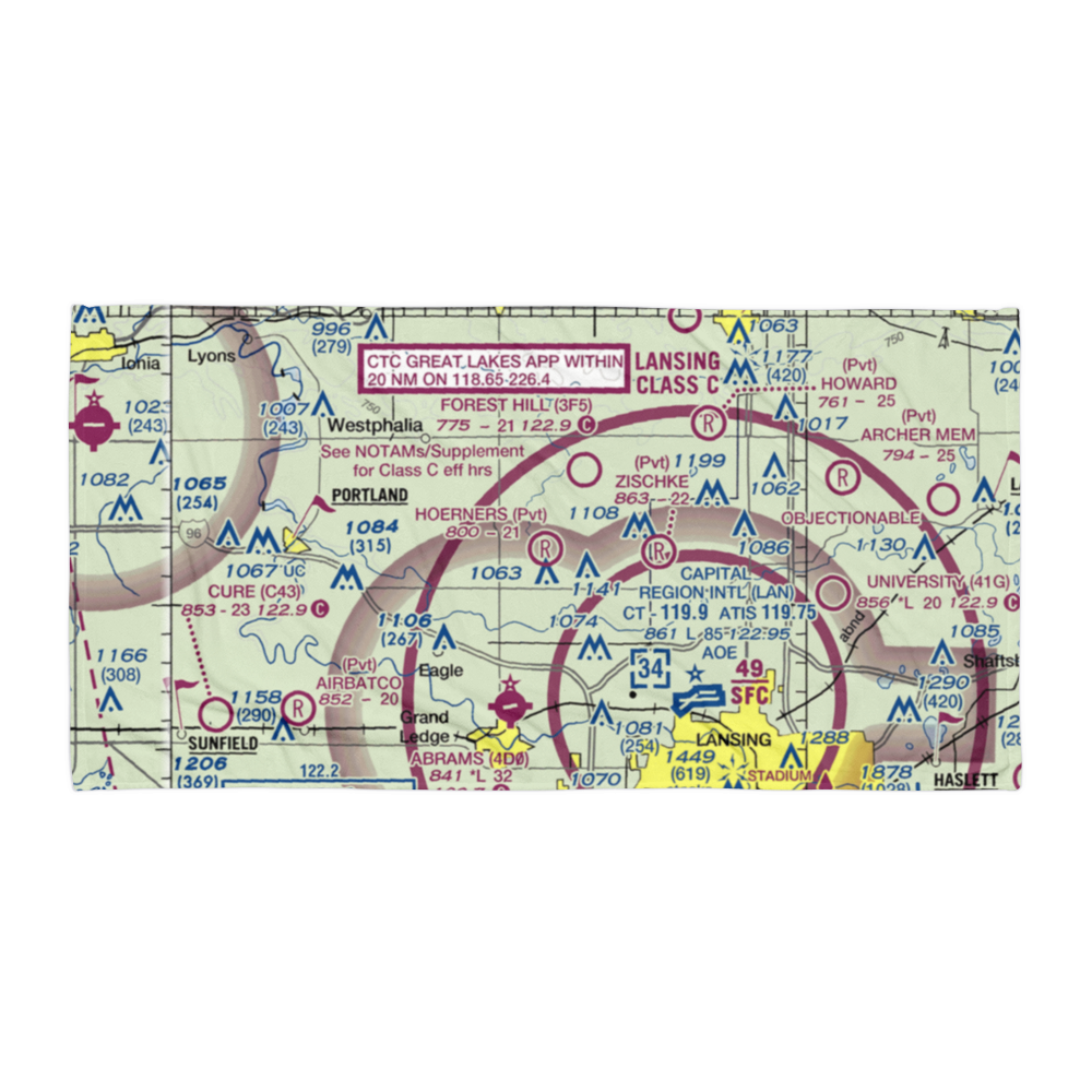 Hoerners Corners Airport (MI10) VFR Sectional Towel 