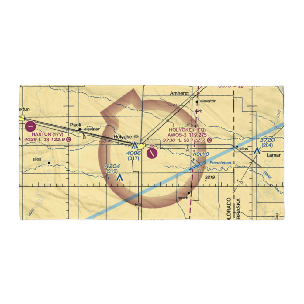 Holyoke Airport (HEQ) VFR Sectional Towel 