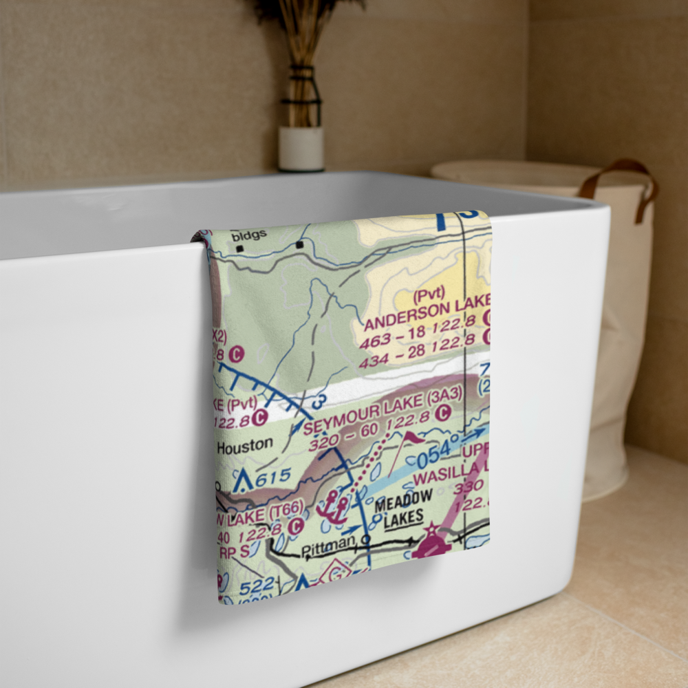 Honeybee Lake Aero Park Airport (25AK) VFR Sectional Towel 