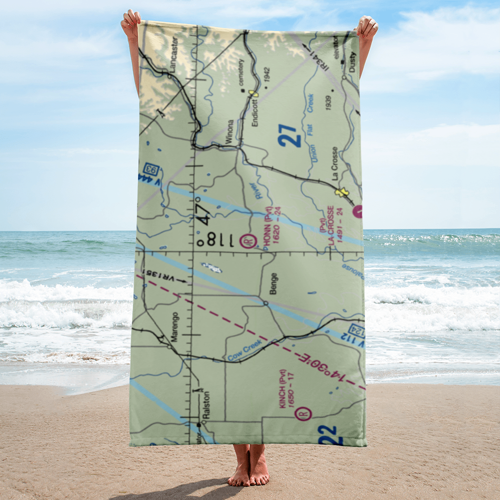 Honn Farm Airport (52WA) VFR Sectional Towel 