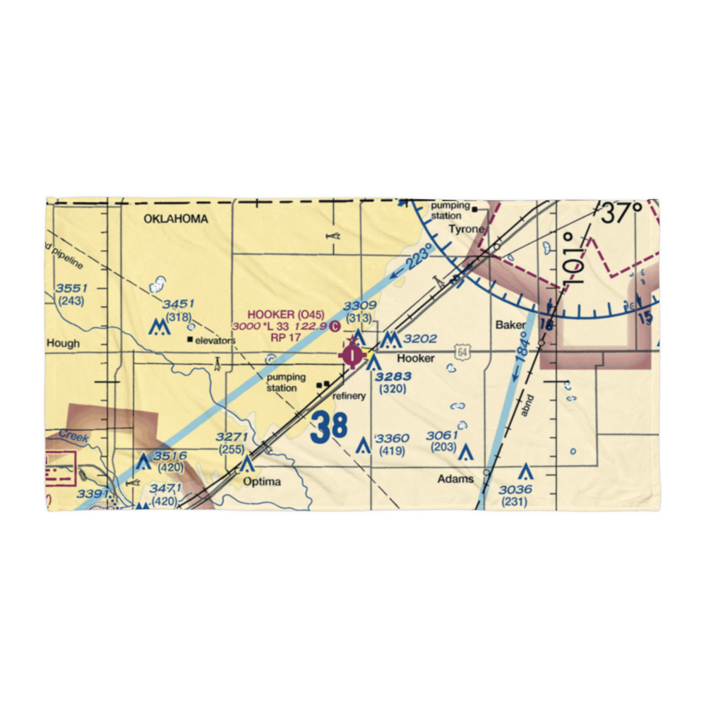 Hooker Municipal Airport (O45) VFR Sectional Towel 