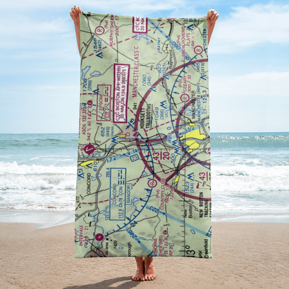 Hooksett's Seaplane Landing (37NH) VFR Sectional Towel 