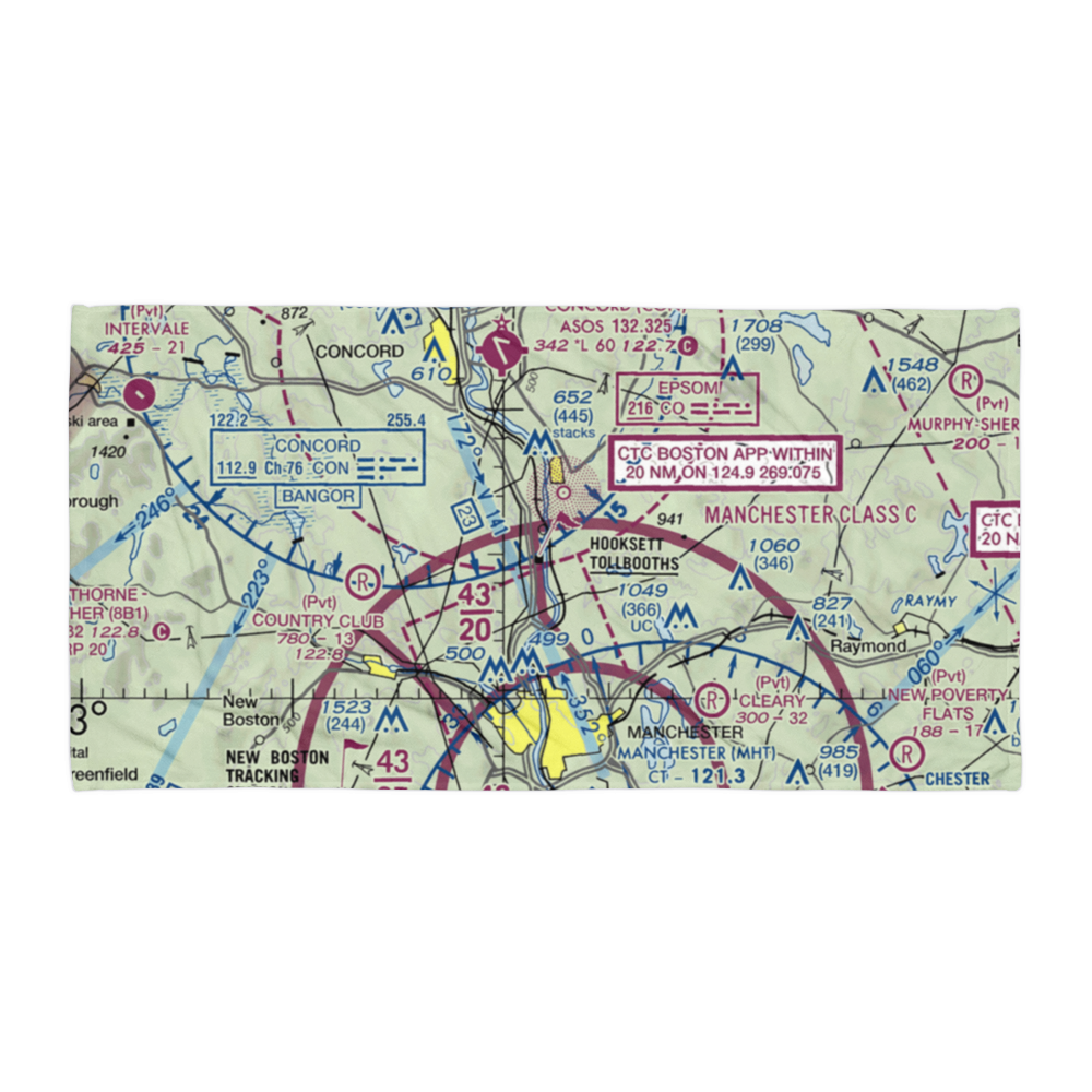 Hooksett's Seaplane Landing (37NH) VFR Sectional Towel 