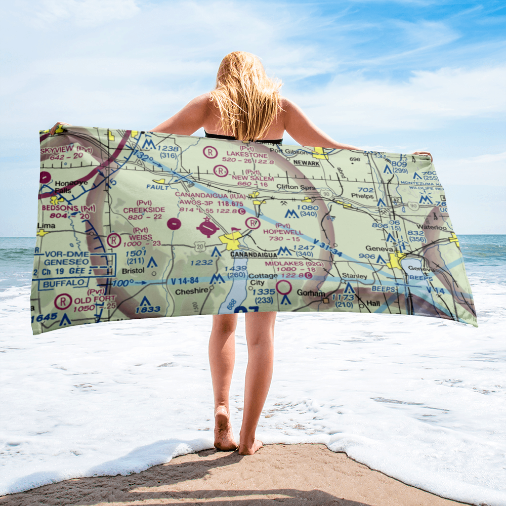 Hopewell Airpark (90NY) VFR Sectional Towel 