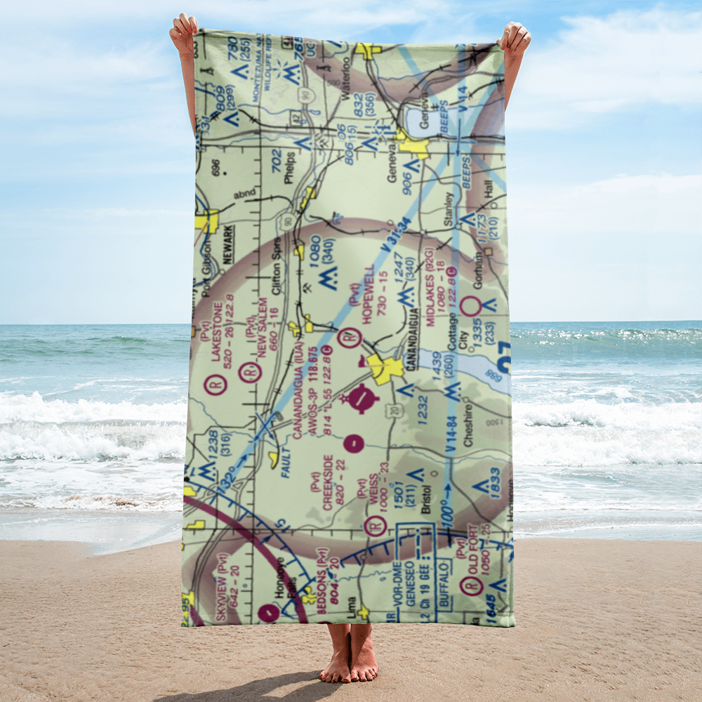 Hopewell Airpark (90NY) VFR Sectional Towel 