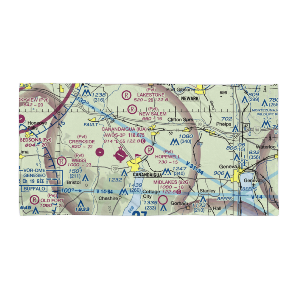 Hopewell Airpark (90NY) VFR Sectional Towel 