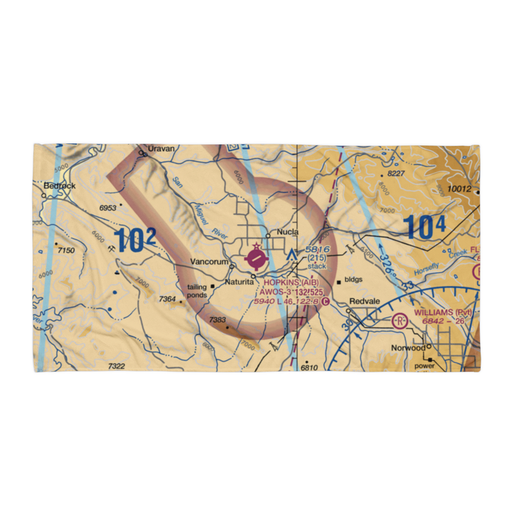 Hopkins Field (AIB) VFR Sectional Towel 