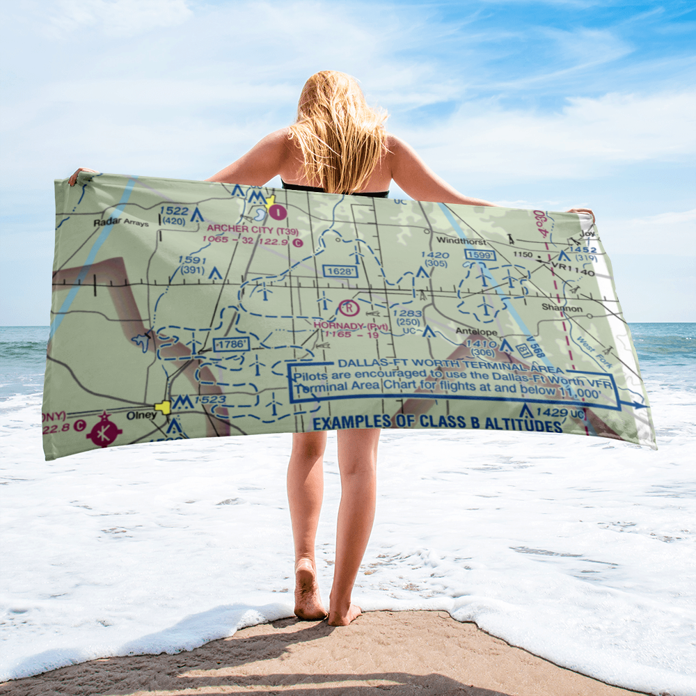 Hornady Ranch Airport (TX21) VFR Sectional Towel 