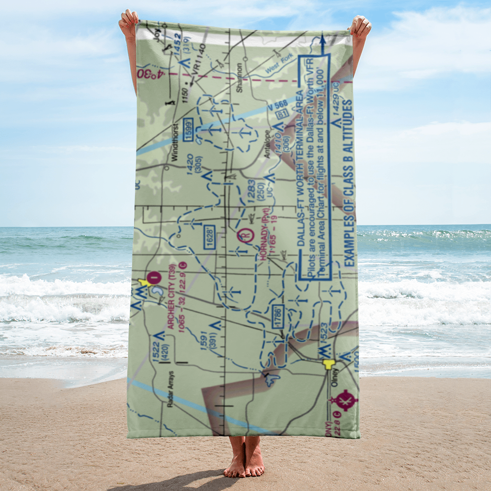 Hornady Ranch Airport (TX21) VFR Sectional Towel 
