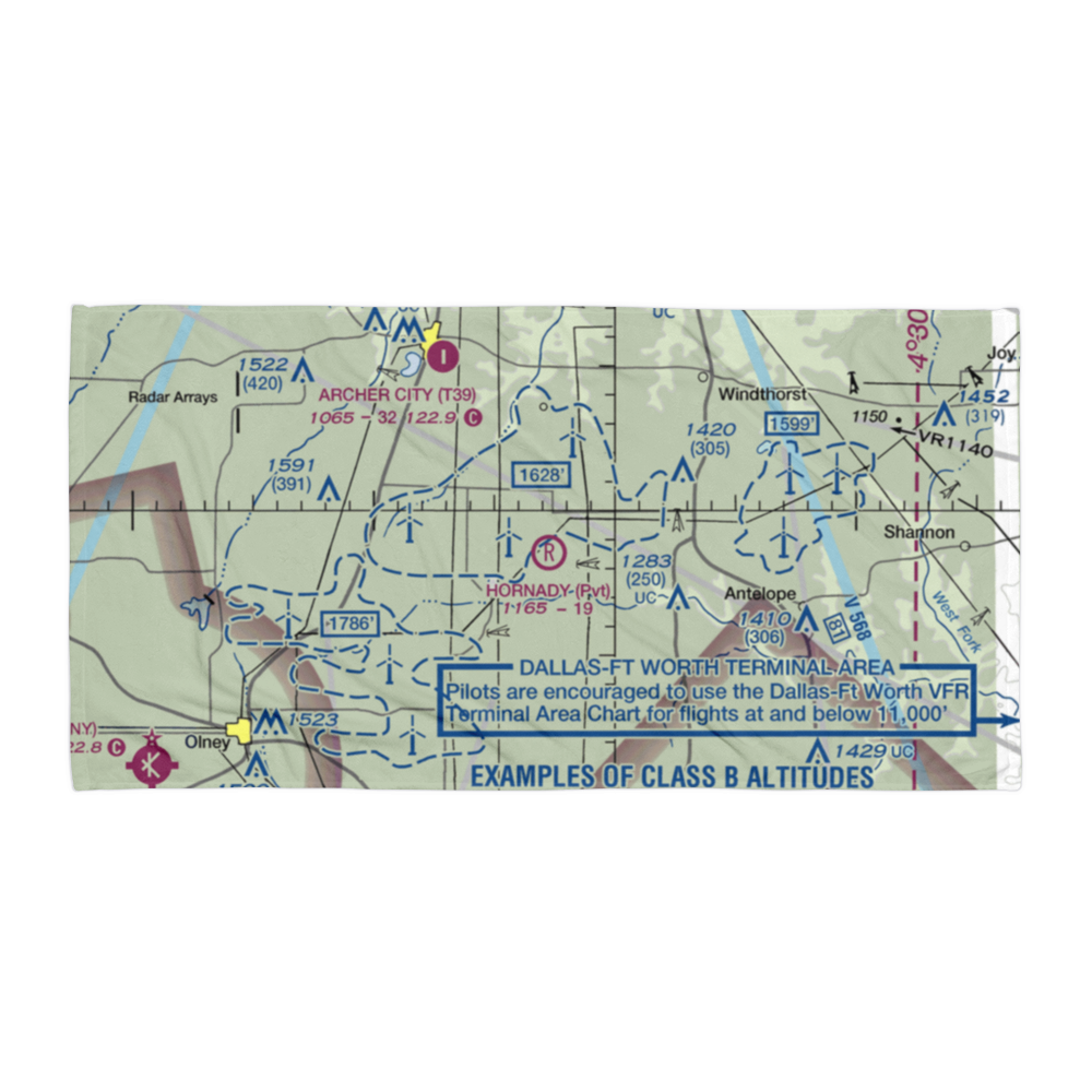 Hornady Ranch Airport (TX21) VFR Sectional Towel 