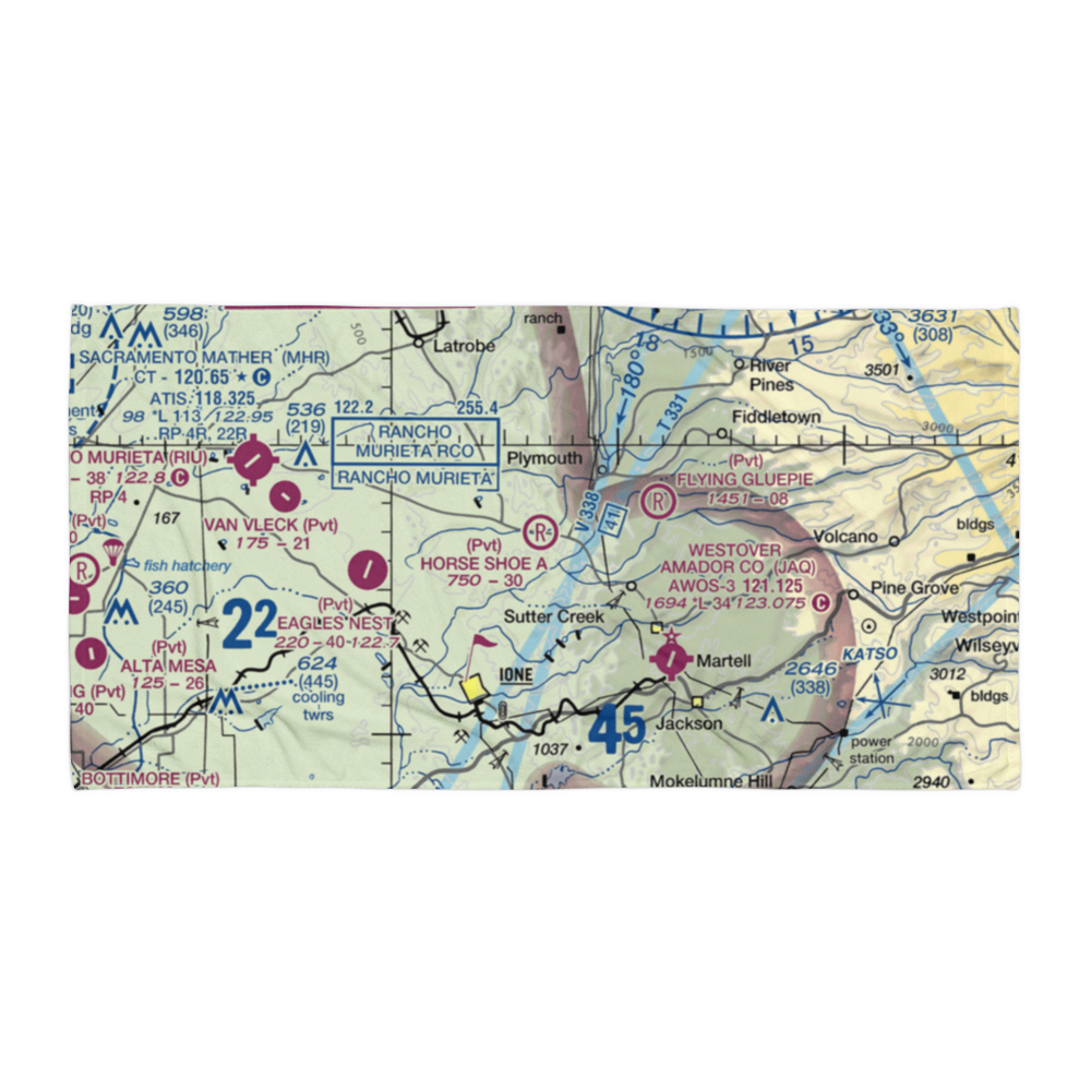 Horse Shoe A Ranch Airport (CA71) VFR Sectional Towel 