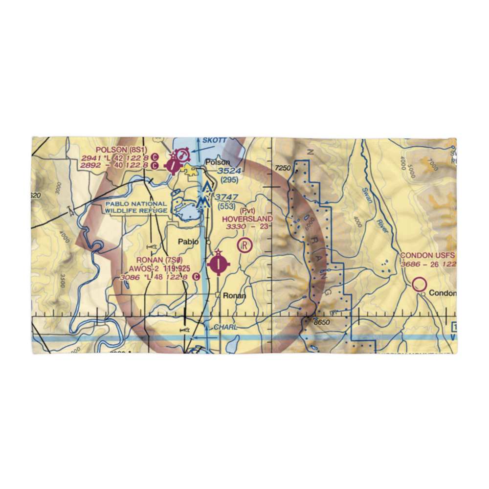 Hoversland Airport (MT19) VFR Sectional Towel 