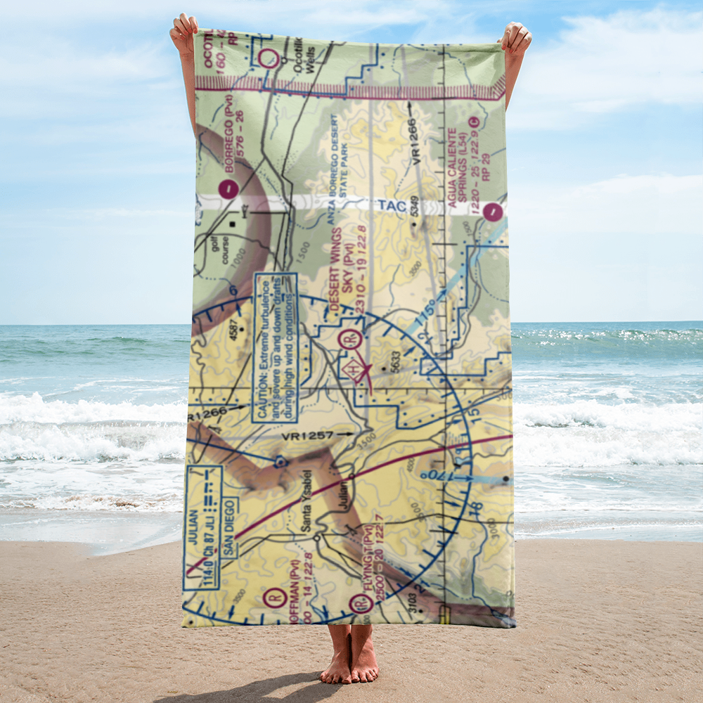 Hunt's Sky Ranch Airport (04CL) VFR Sectional Towel 