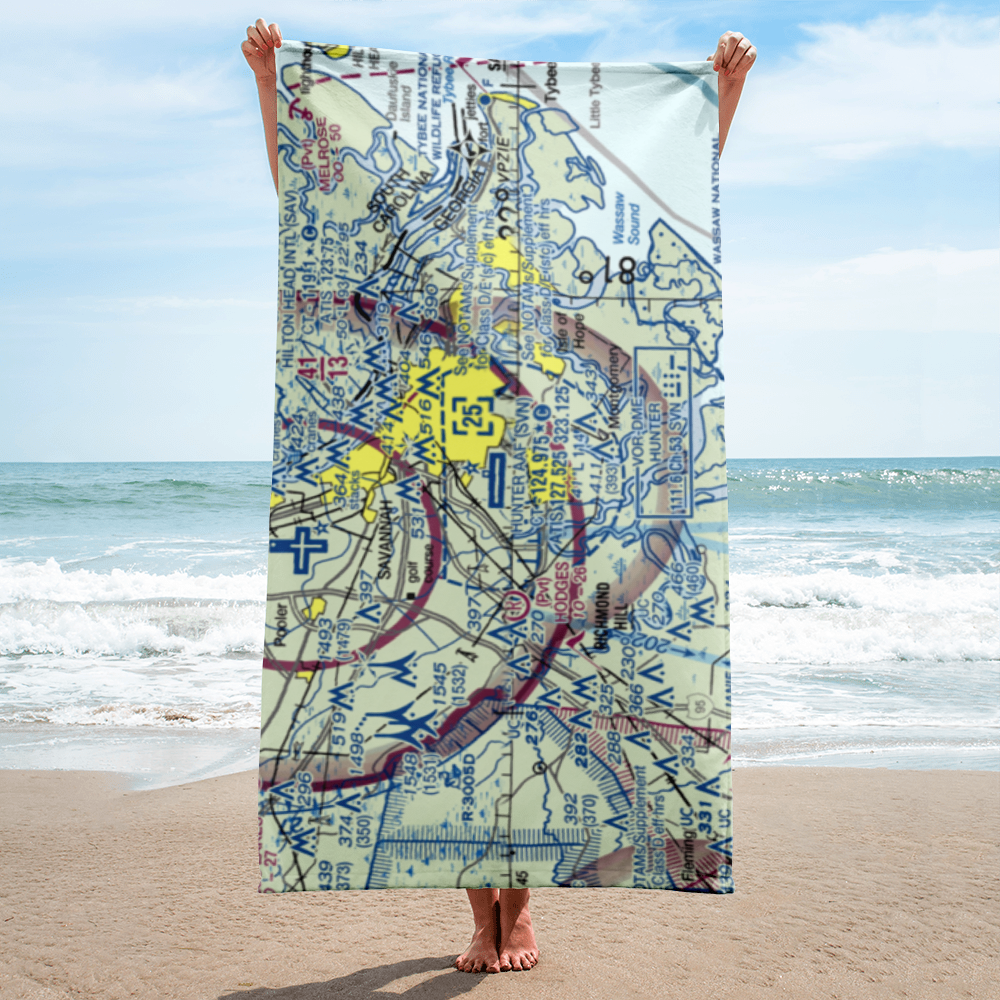 Hunter Army Air Field (SVN) VFR Sectional Towel 