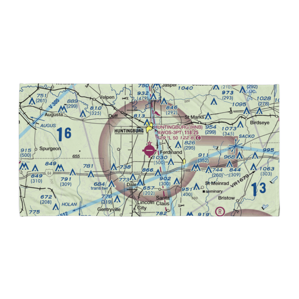 Huntingburg Airport (HNB) VFR Sectional Towel 