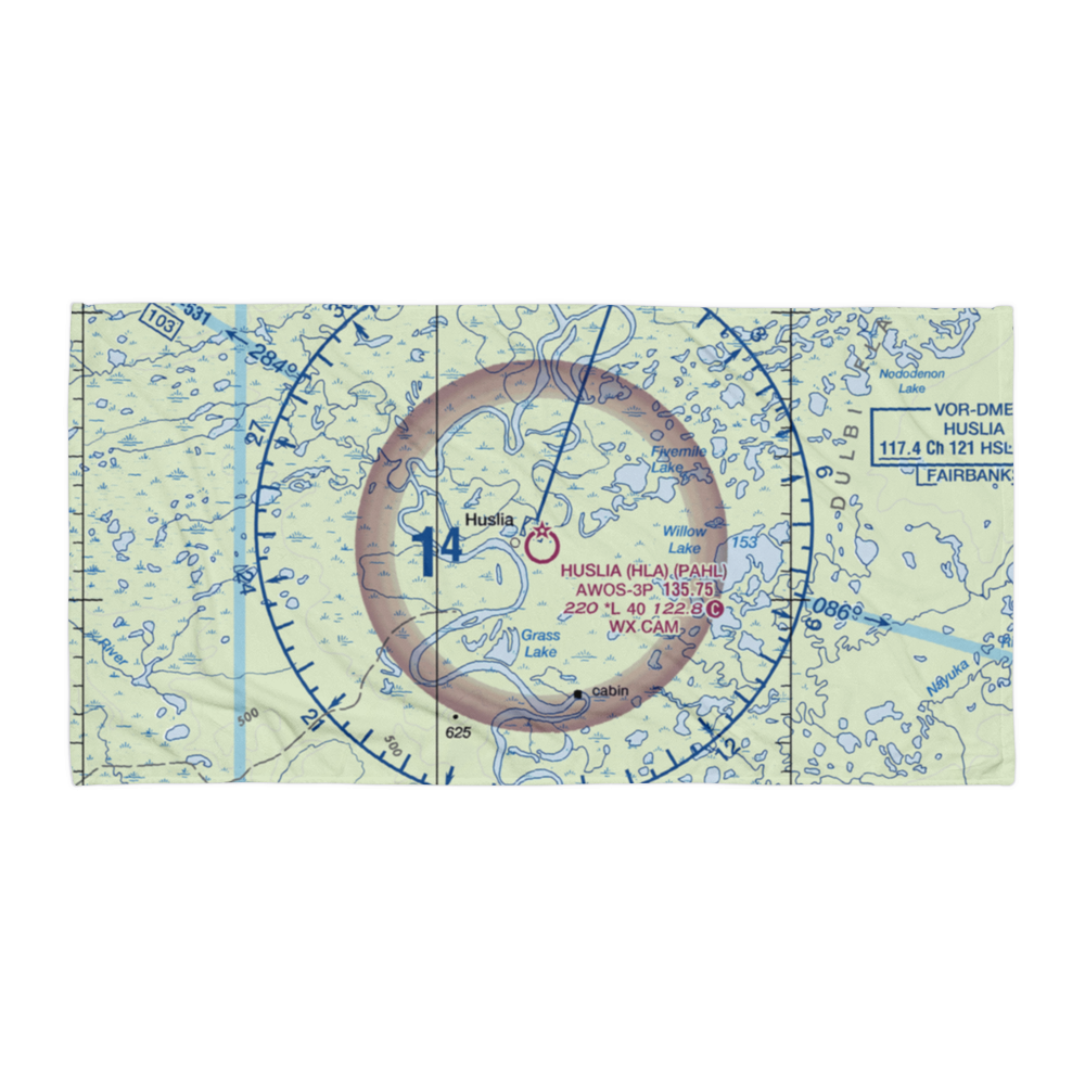 Huslia Airport (HLA) VFR Sectional Towel 