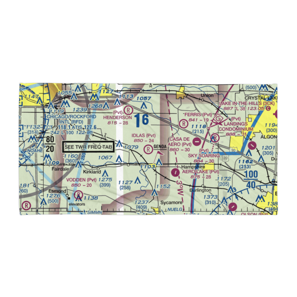 Idlas Restricted Landing Area (IL60) VFR Sectional Towel 