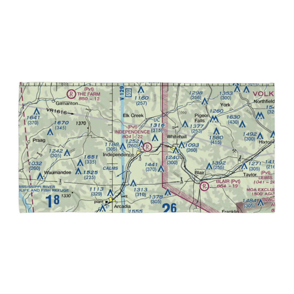 Independence Airport (5WI6) VFR Sectional Towel 