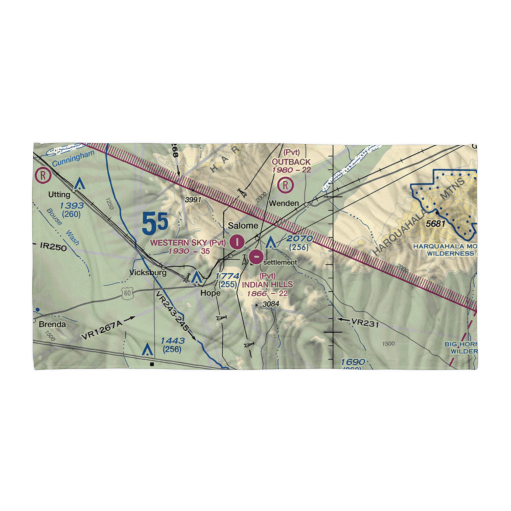 Indian Hills Airpark (2AZ1) VFR Sectional Towel 