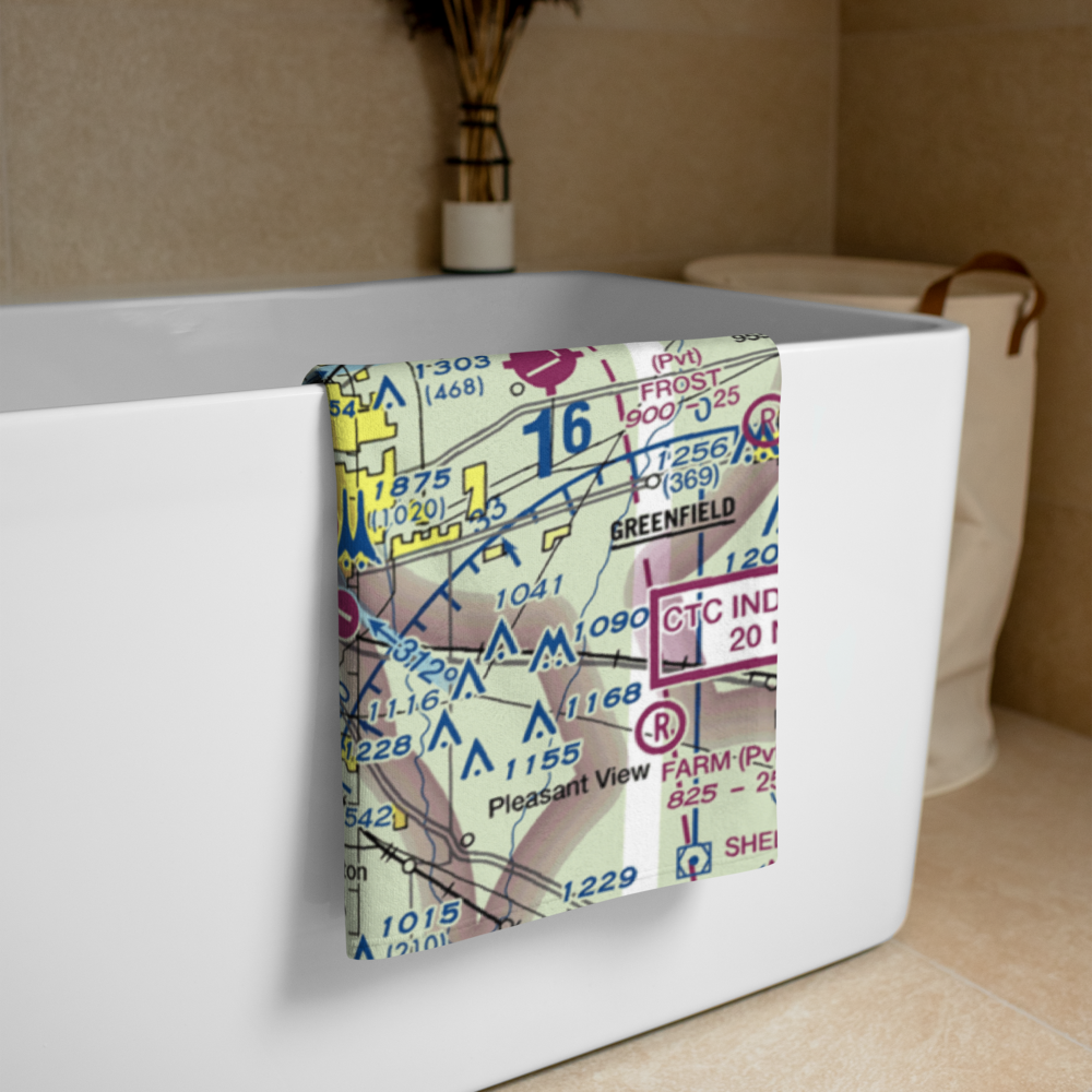 Indianapolis Downtown Heliport (8A4) VFR Sectional Towel 