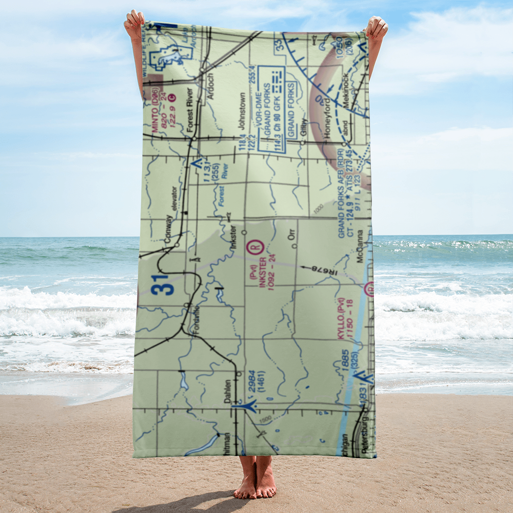 Inkster Airport (ND24) VFR Sectional Towel 