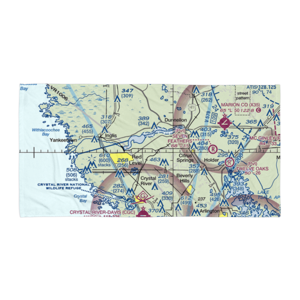 J.R.'s STOLport (66FD) VFR Sectional Towel 