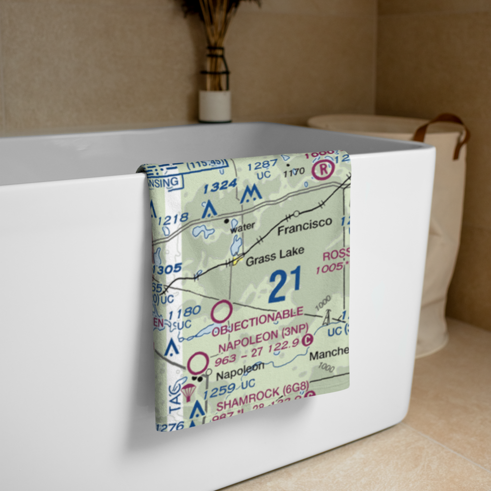 Jackson County Reynolds Field (JXN) VFR Sectional Towel 