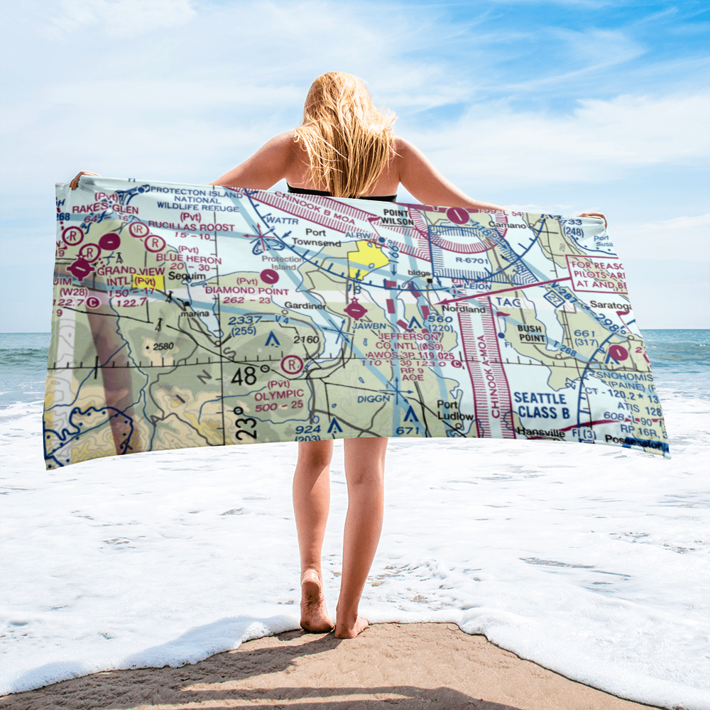 Jefferson County International Airport (0S9) VFR Sectional Towel 