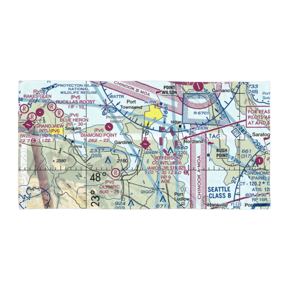 Jefferson County International Airport (0S9) VFR Sectional Towel 