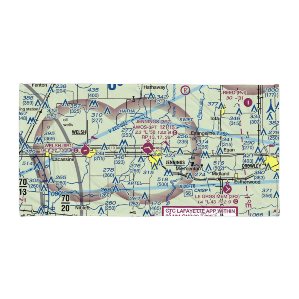 Jennings Airport (3R7) VFR Sectional Towel 