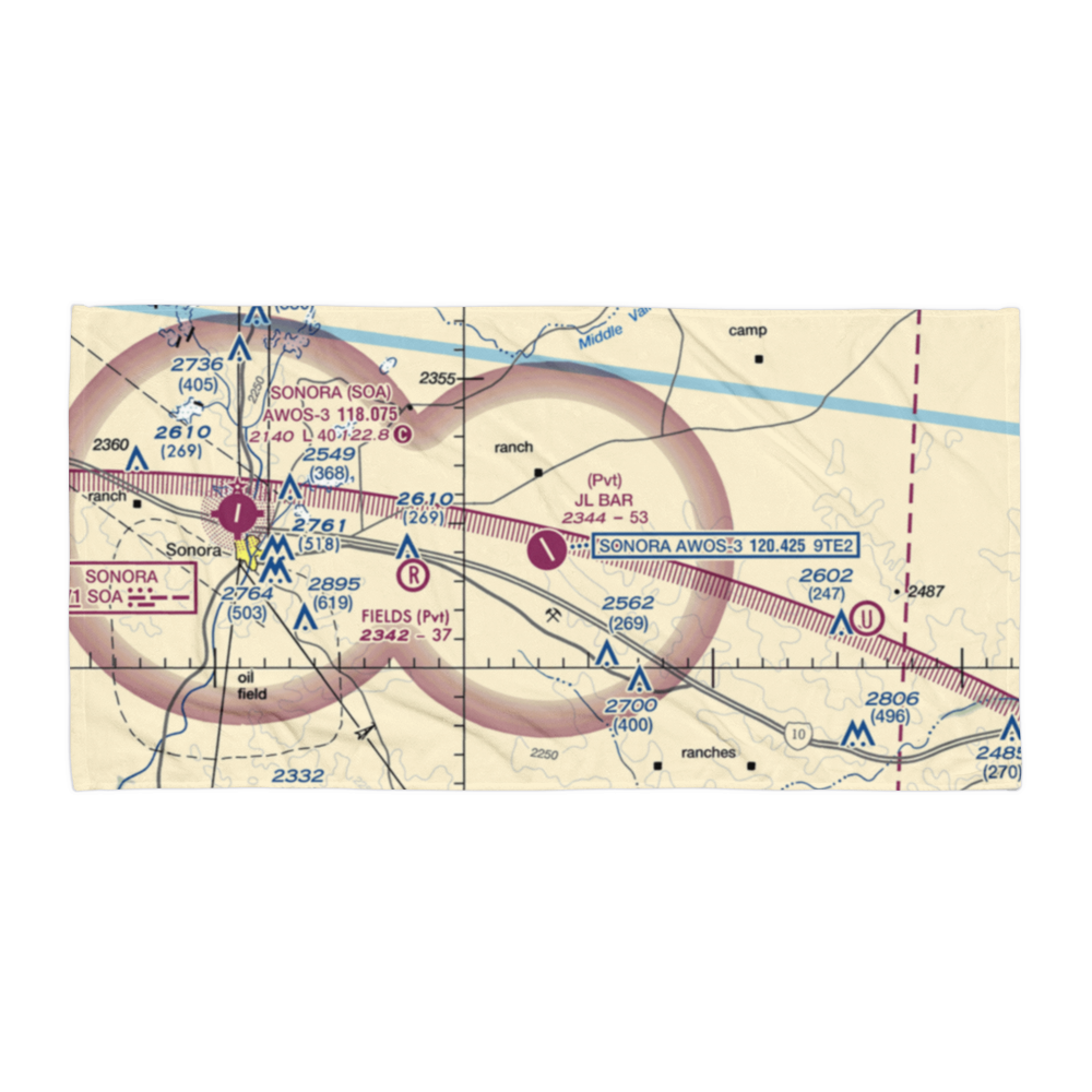 JL Bar Ranch (9TE2) VFR Sectional Towel 