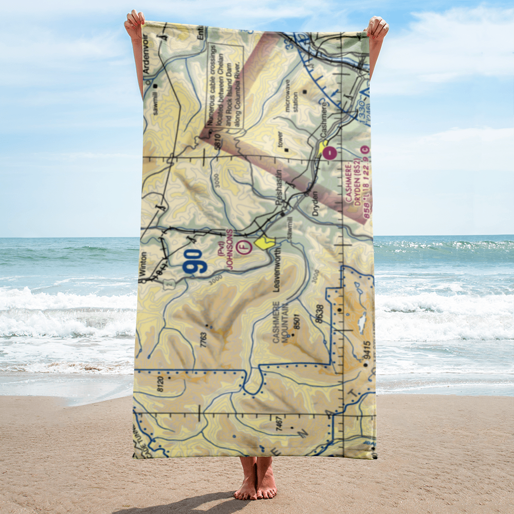 Johnson's Landing Ultralightport (3WA1) VFR Sectional Towel 