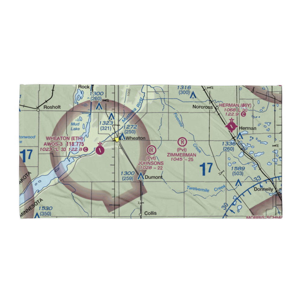 Johnsons Aero Repair Airport (MY68) VFR Sectional Towel 