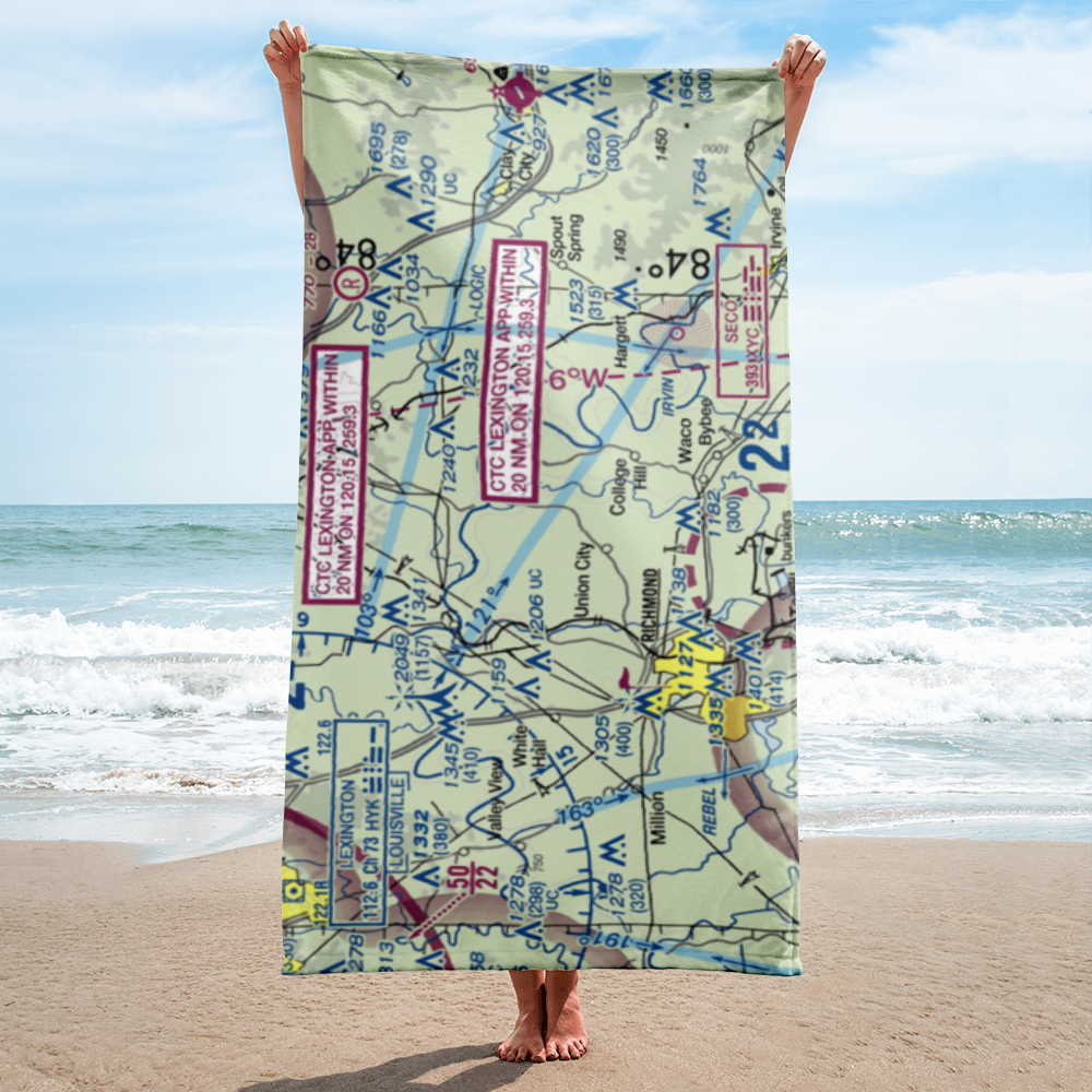 Jordan Hill Farm Airport (1KY7) VFR Sectional Towel 