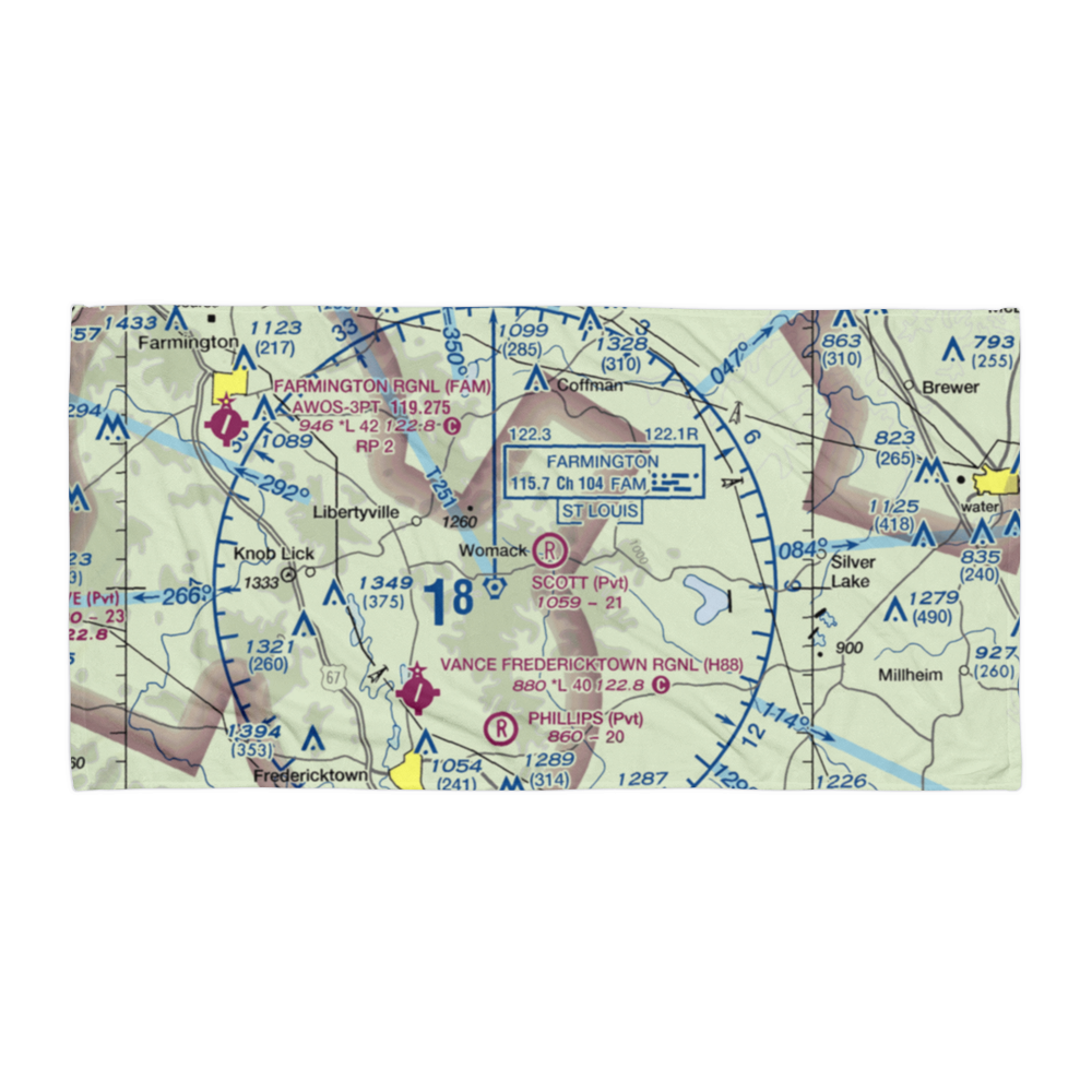 Joseph Scott Airport (MU22) VFR Sectional Towel 