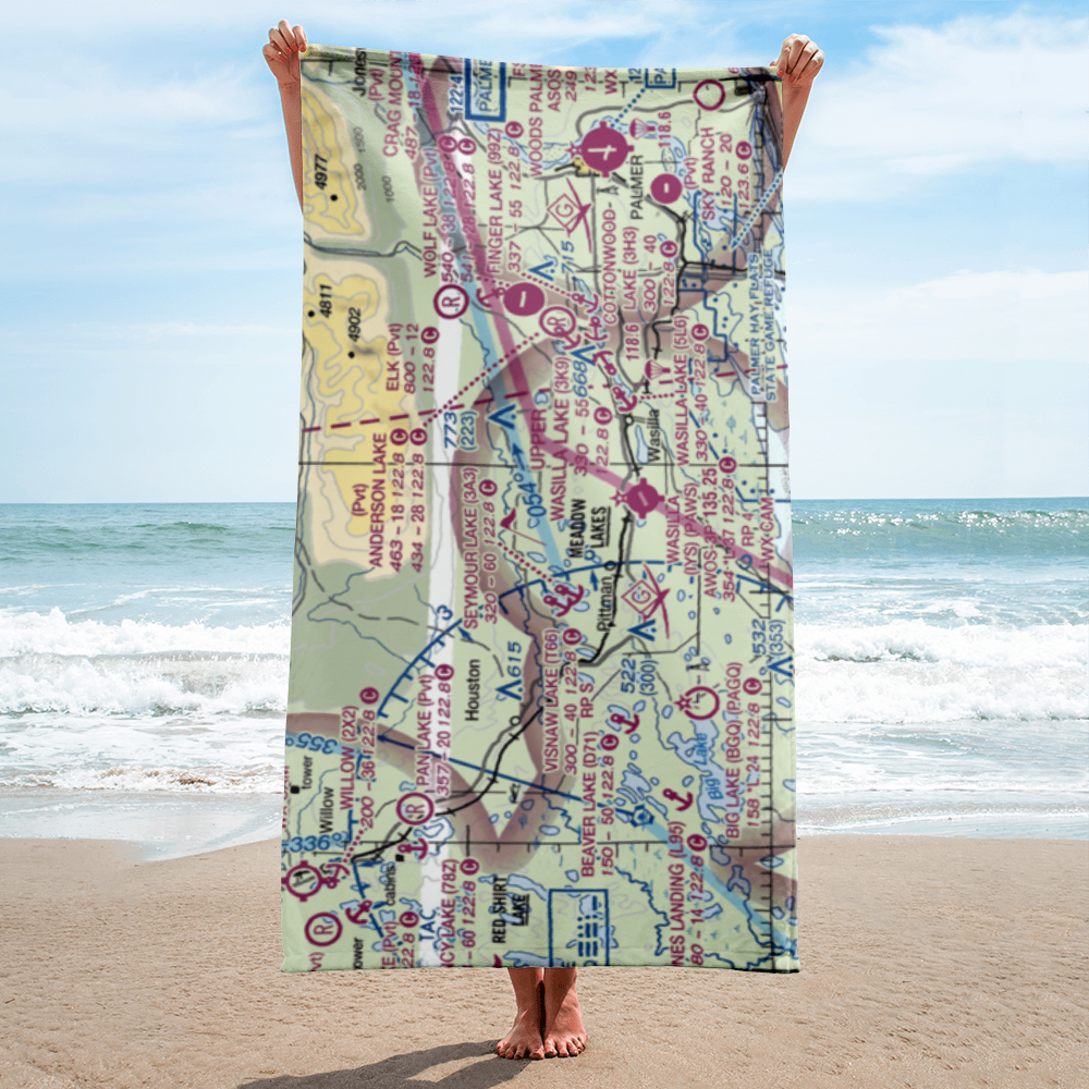 June Lake Airpark (06AK) VFR Sectional Towel 