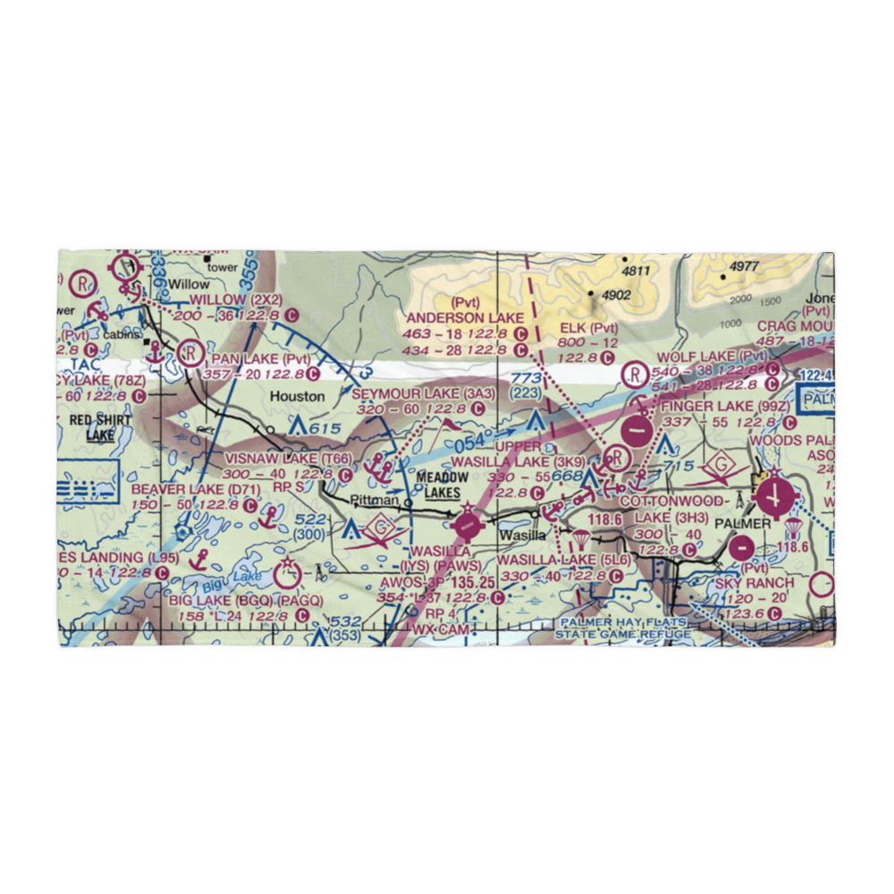 June Lake Airpark (06AK) VFR Sectional Towel 