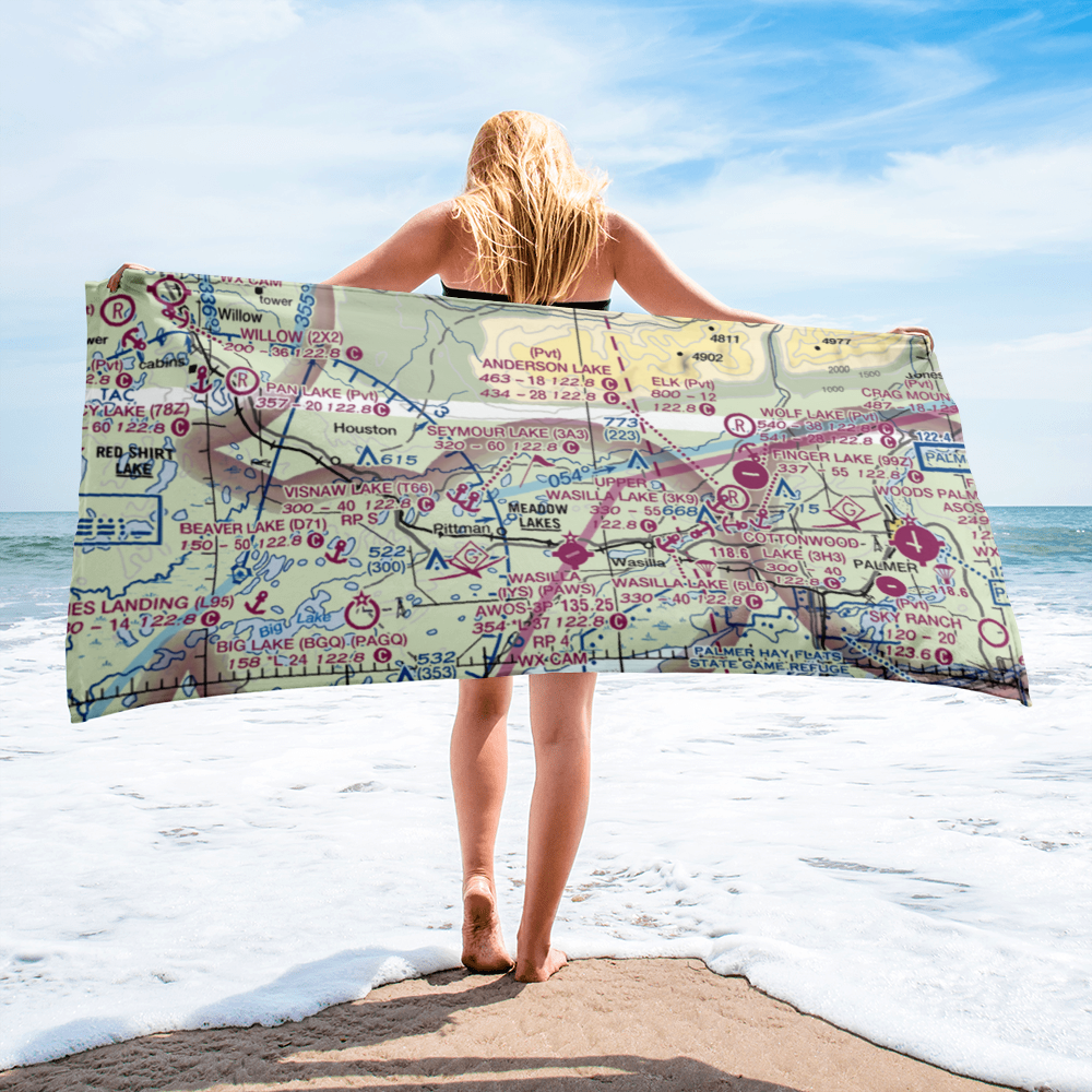 June Lake Seaplane Base (66AK) VFR Sectional Towel 