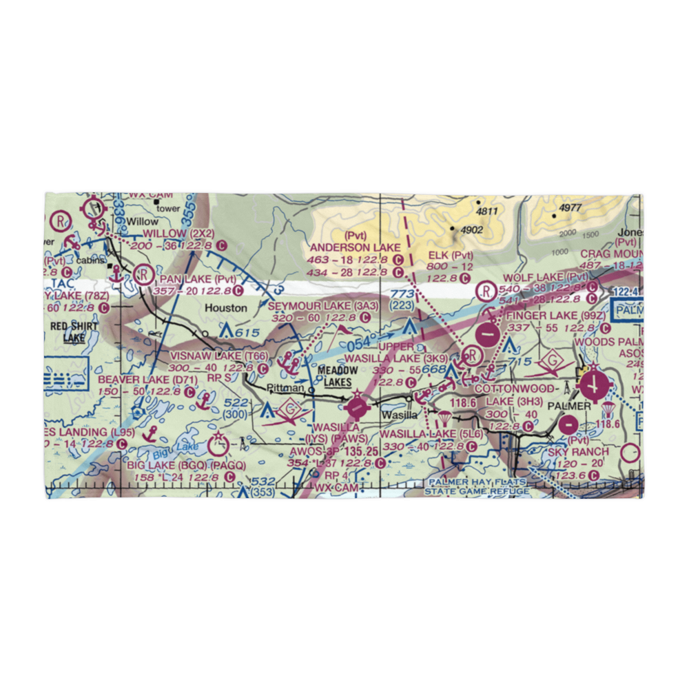 June Lake Seaplane Base (66AK) VFR Sectional Towel 