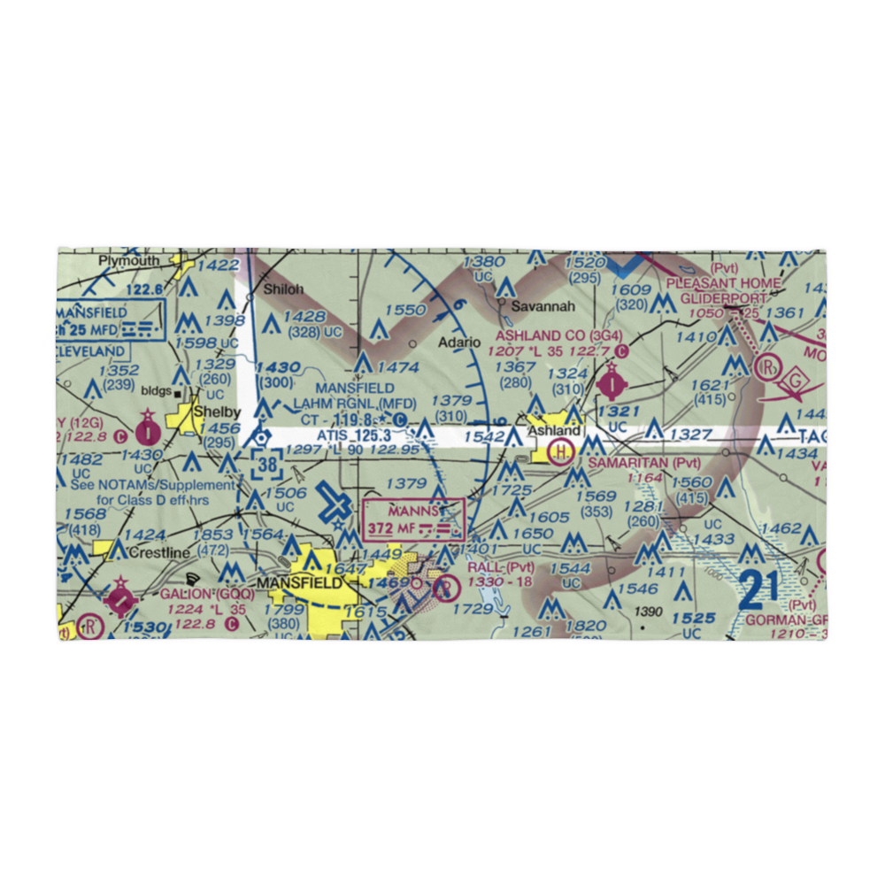 K & D Airways Airport (2OI8) VFR Sectional Towel 