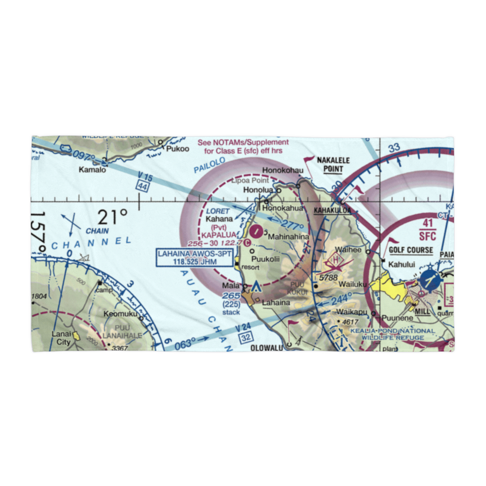 Kaanapali Airport (HKP) VFR Sectional Towel 