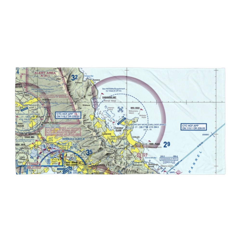 Kaneohe Bay MCAS (Marion E. Carl Field) Airport (NGF) VFR Sectional Towel 