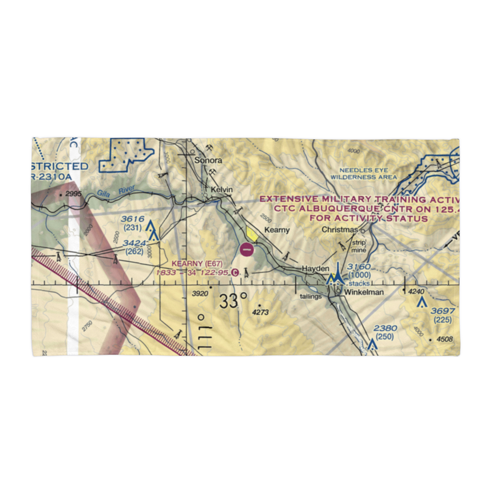 Kearny Airport (E67) VFR Sectional Towel 