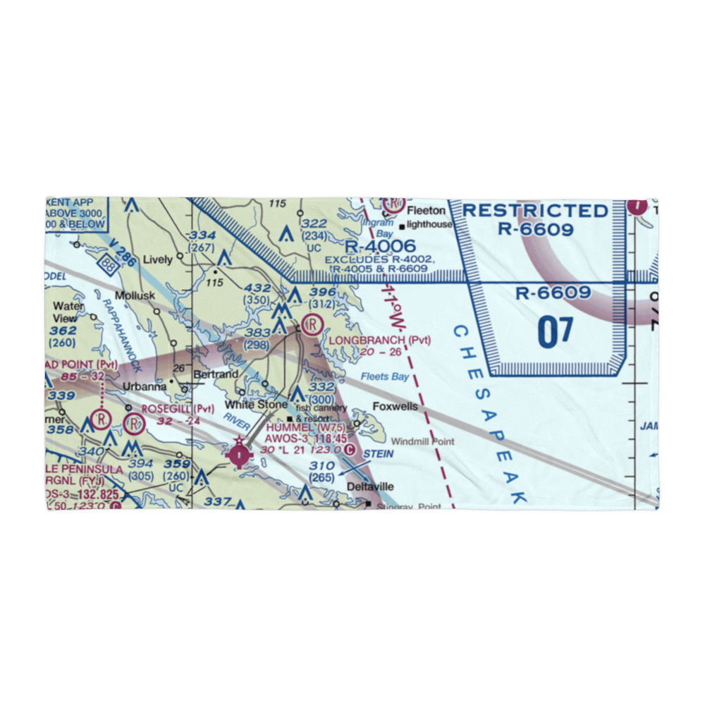 Kilmarnock/Tolbert Field (5VA9) VFR Sectional Towel 