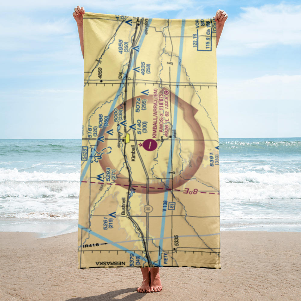 Kimball Municipal Robert E Arraj Field (IBM) VFR Sectional Towel 