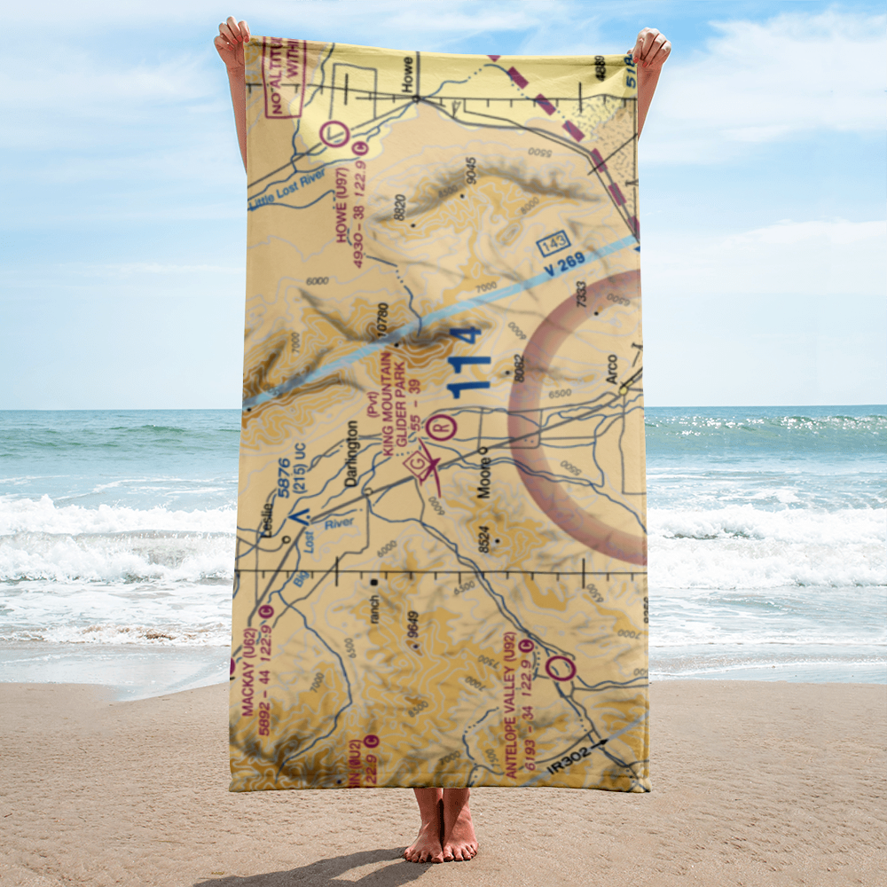 King Mountain Glider Park (ID36) VFR Sectional Towel 