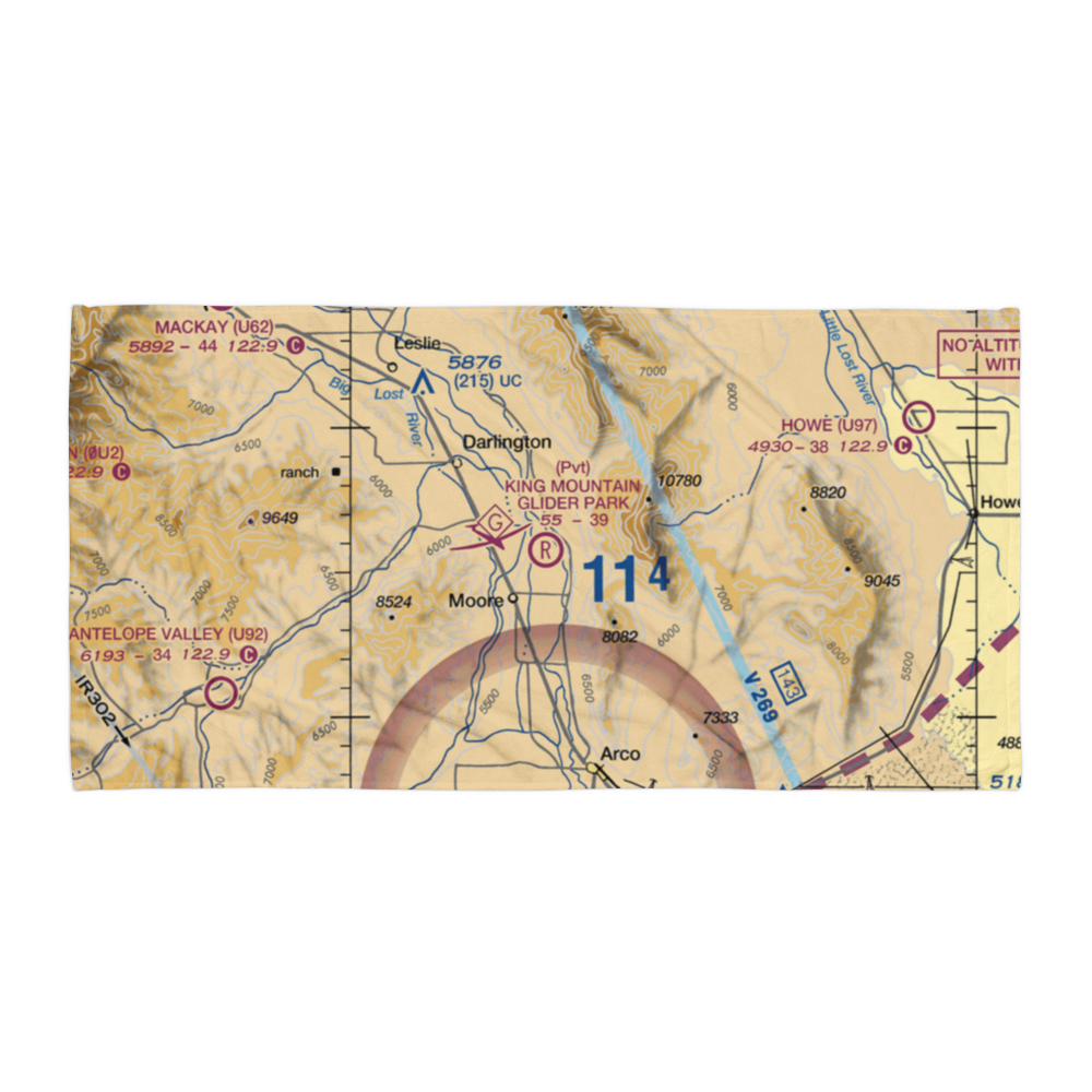King Mountain Glider Park (ID36) VFR Sectional Towel 