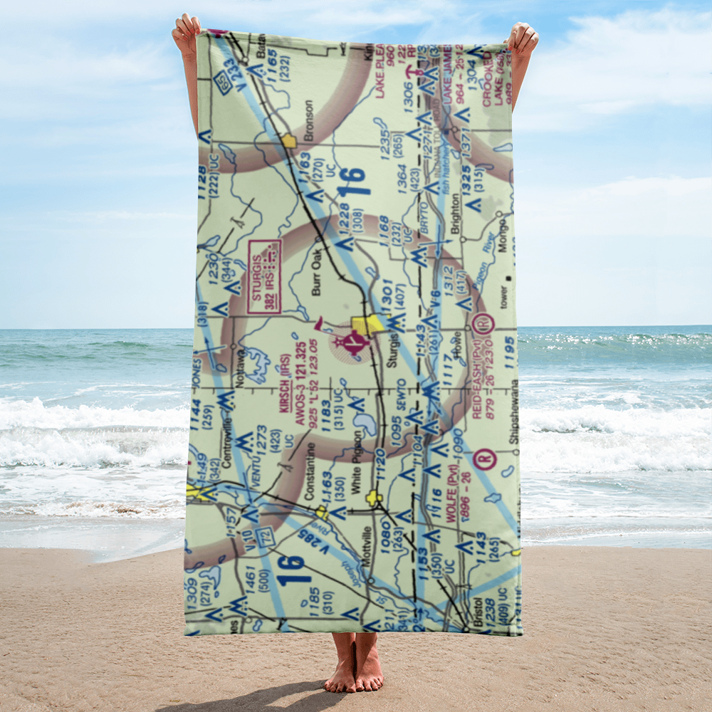 Kirsch Municipal Airport (IRS) VFR Sectional Towel 
