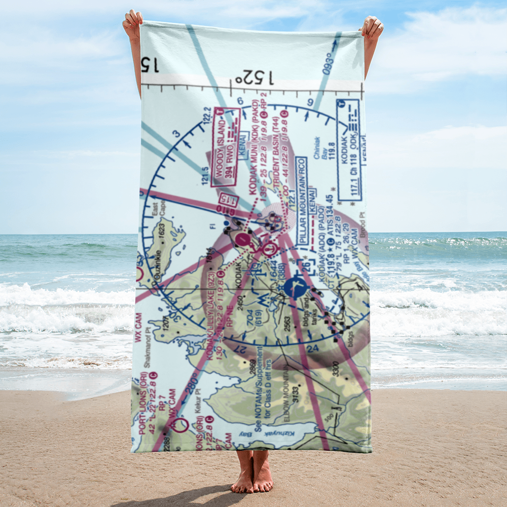 Kodiak /Lilly Lake/ Seaplane Base (9Z3) VFR Sectional Towel 